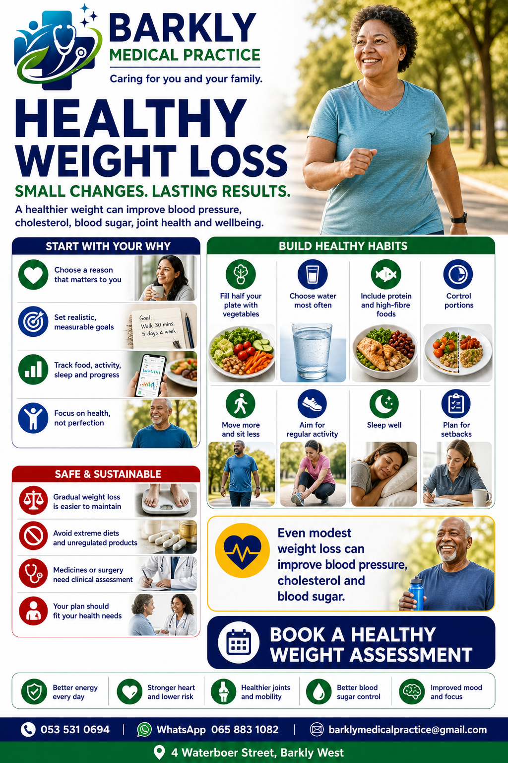 Healthy weight loss patient education poster from Barkly Medical Practice